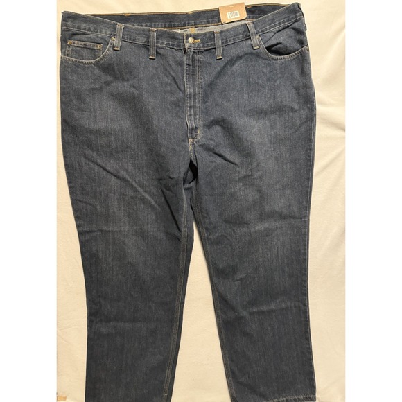 Carharrt Men's Relaxed Fit Straight Leg Holter Jeans Blue Button Fly Size 50x32 - Picture 4 of 9